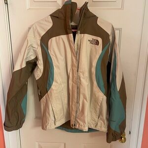 The North Face Women's Brown and Cream HyVent Ski Jacket